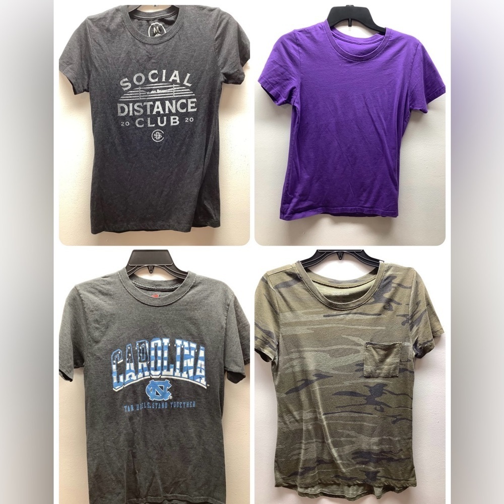 Women’s Size Small/Medium Graphic and Solid T-Shirt Bundle. Preloved.